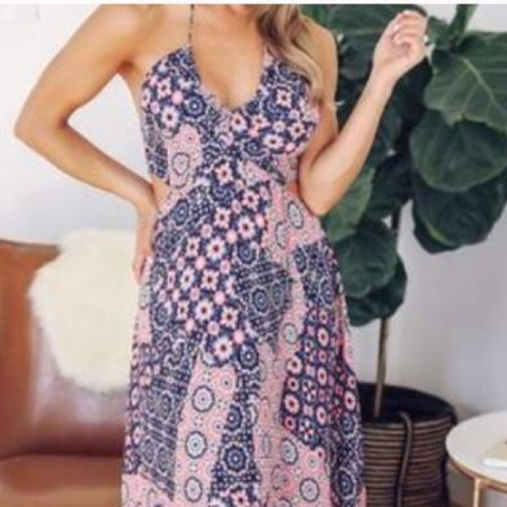 Olivaceous Dresses Vici Nwt Boho Print Maxi Dress